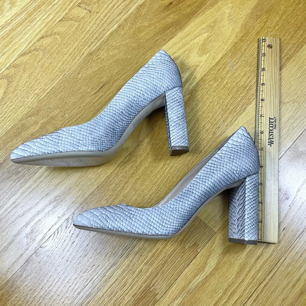 M. Gemi Heels Gray Faux Snakeskin Lustro (39.5, 8.5)
